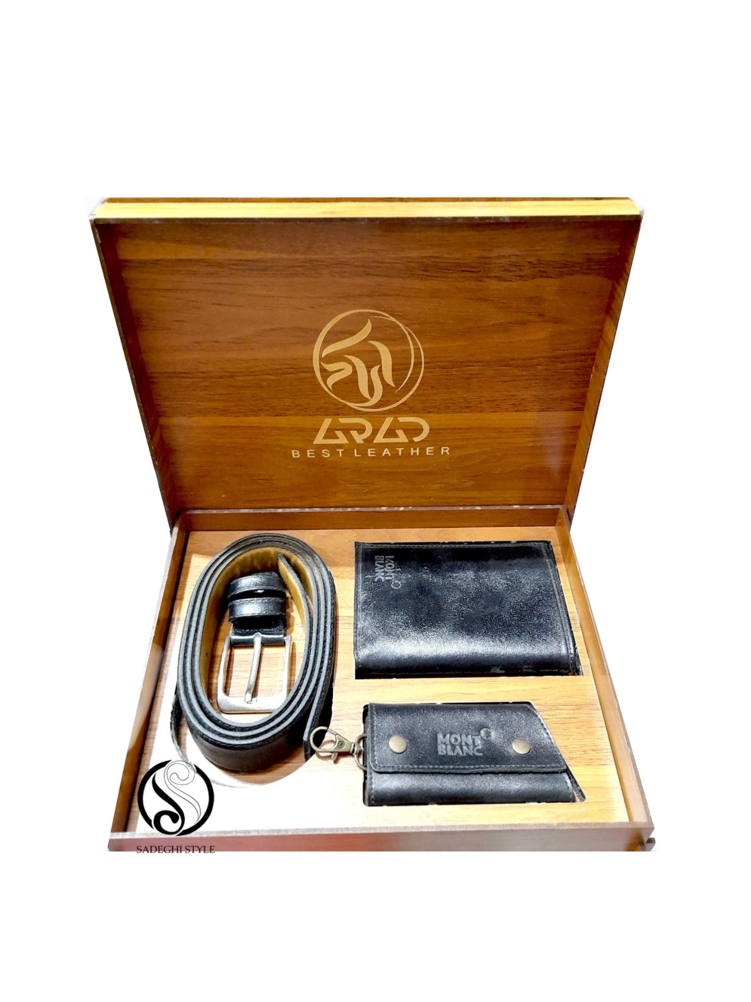 تصویر  ست کیف و کمر بند چرم اصل